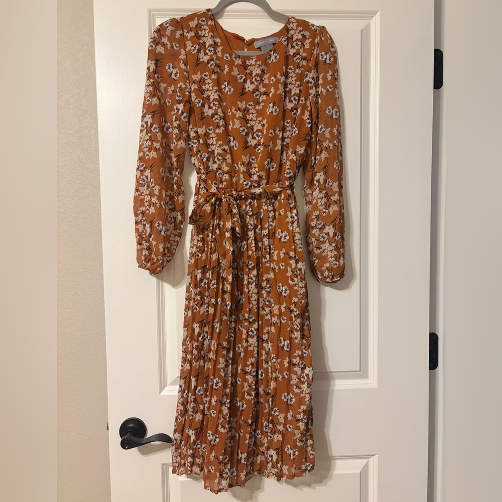 Lark + Grey Floral Pleated Dress